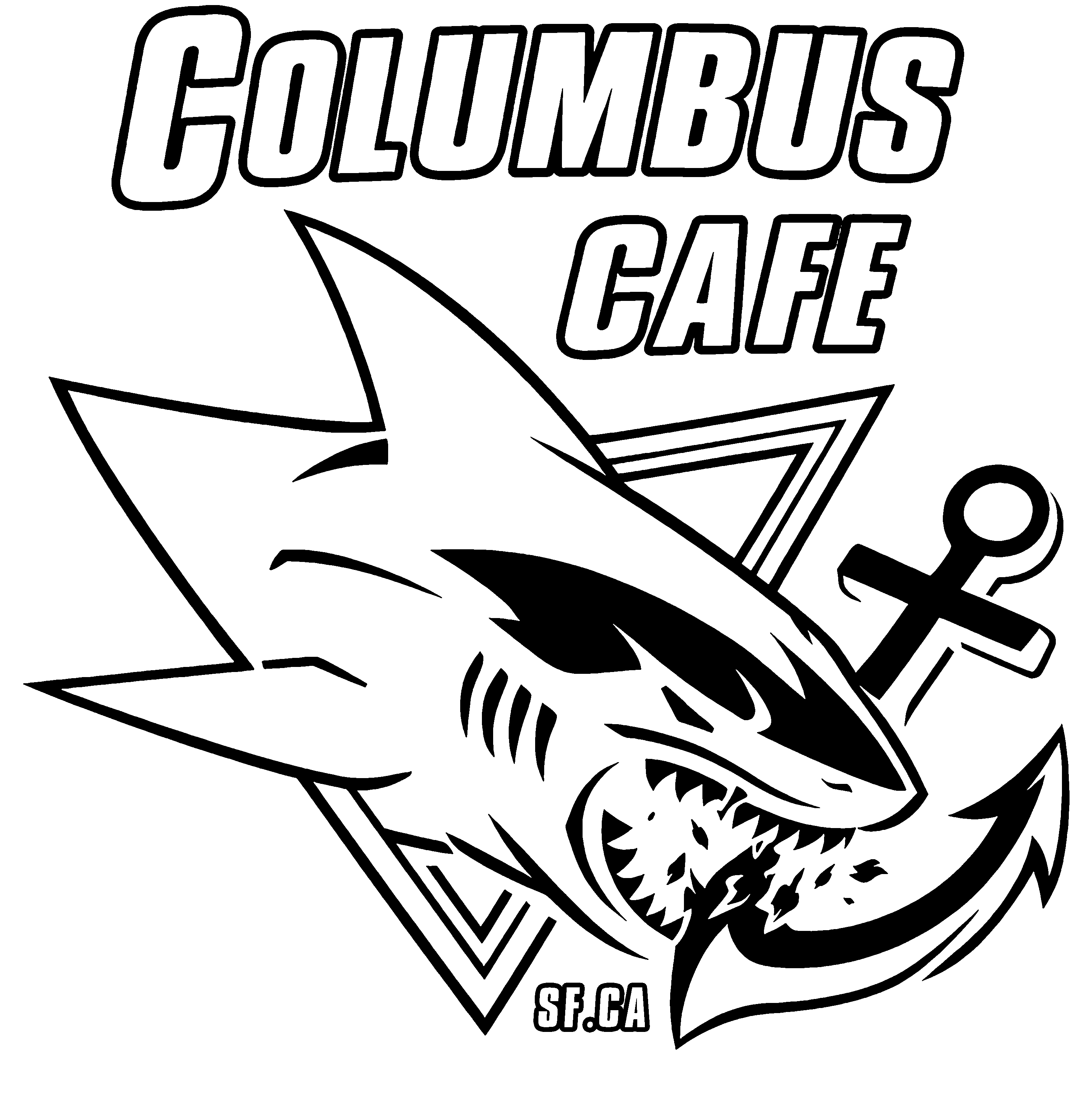 Columbus Cafe shark logo